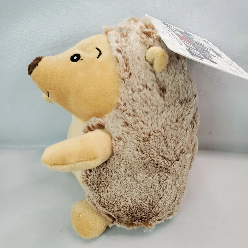 MetroPAWlin Pet Brown Hedgehog with Squeaker Puppy Dog Interactive Fun Plush Toy